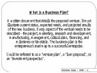 Page 3: Developing  A  Well-Conceived  Business Plan